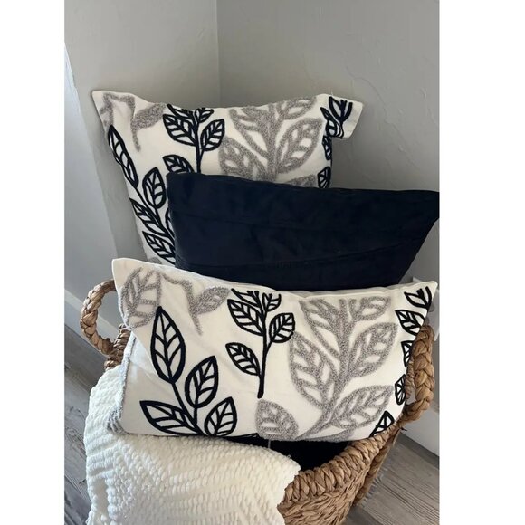 Boho Decorative Throw Pillow Cover Accent Case Leaf Cottage Modern Decor 12x20 - Picture 3 of 11